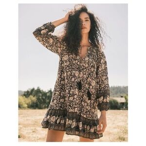 Cleobella Elly Mini Dress Size Medium Floral Print Bohemian Sun Dress Boho